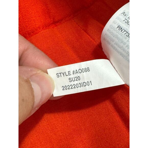 J. Crew Womens Orange Linen Blend Button Front Mini Skirt Size 4 Nautical Casual - Picture 10 of 12